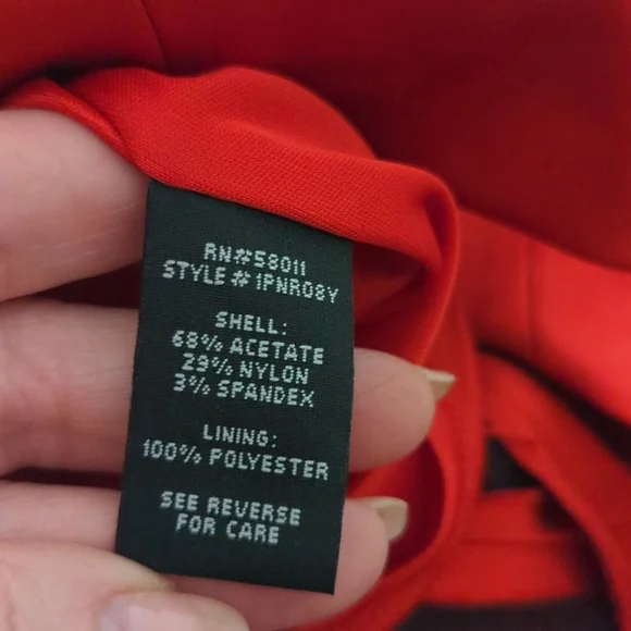 JAX Red Satin Cocktail Party Dress Draped Sheath Old Money Glam Sz 14 - Picture 11 of 12